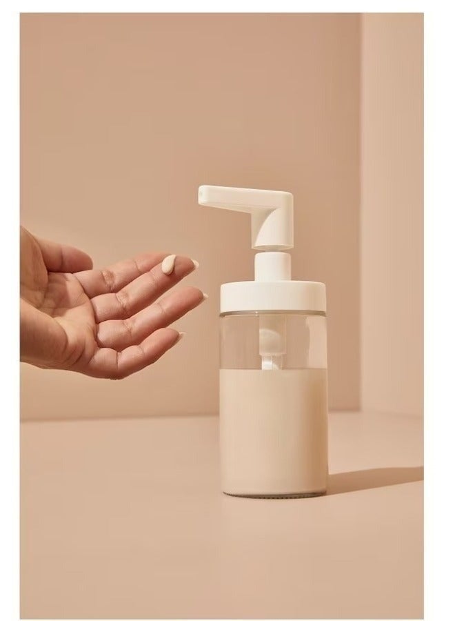 أيكيا زجاجة صابون يد صغيرة الحجم بمضخة سعة 200 مل - موزع قابل لإعادة التعبئة مانع للتسرب للوشن والشامبو وسائل غسيل الأطباق، تصميم أبيض بسيط - Image 3